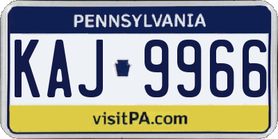 PA license plate KAJ9966