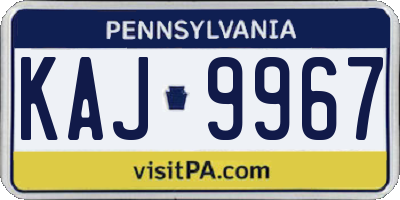 PA license plate KAJ9967
