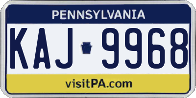 PA license plate KAJ9968