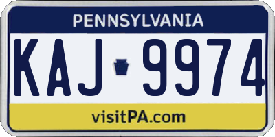 PA license plate KAJ9974