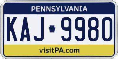 PA license plate KAJ9980