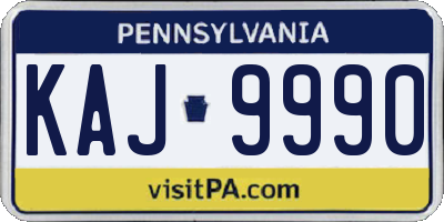 PA license plate KAJ9990