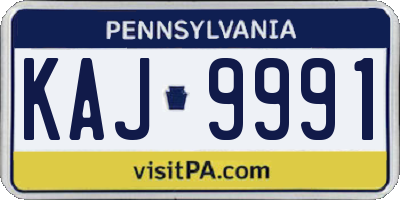 PA license plate KAJ9991