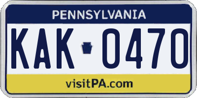PA license plate KAK0470