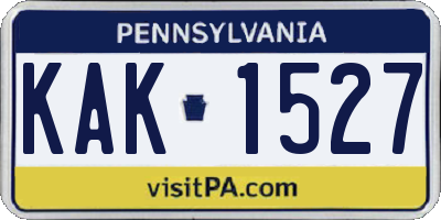 PA license plate KAK1527
