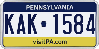 PA license plate KAK1584