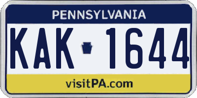 PA license plate KAK1644