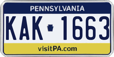 PA license plate KAK1663