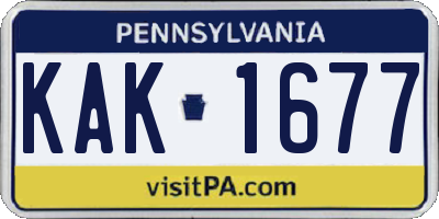 PA license plate KAK1677