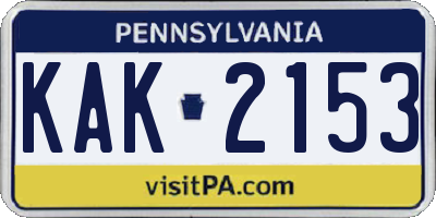 PA license plate KAK2153