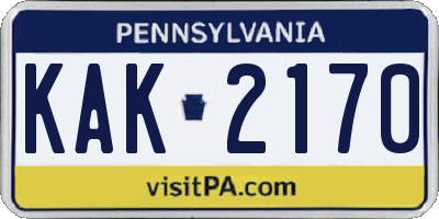 PA license plate KAK2170