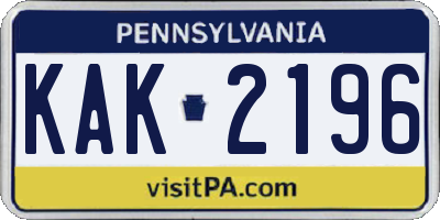 PA license plate KAK2196