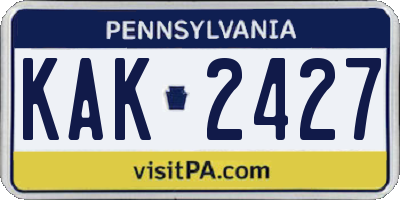 PA license plate KAK2427