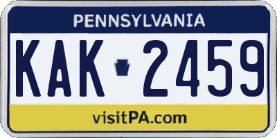 PA license plate KAK2459