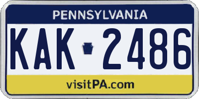 PA license plate KAK2486