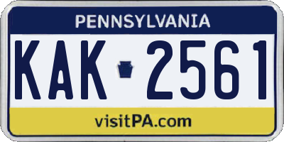 PA license plate KAK2561