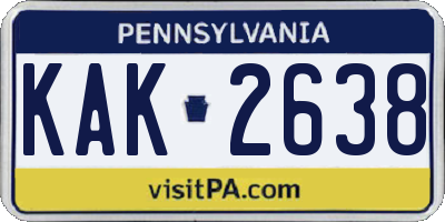 PA license plate KAK2638