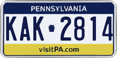 PA license plate KAK2814
