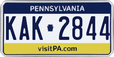 PA license plate KAK2844
