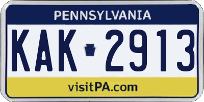 PA license plate KAK2913