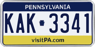 PA license plate KAK3341