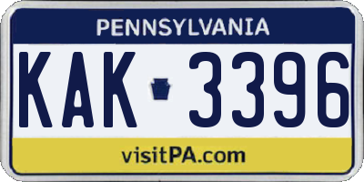 PA license plate KAK3396
