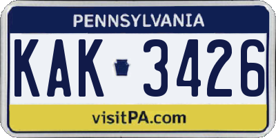 PA license plate KAK3426