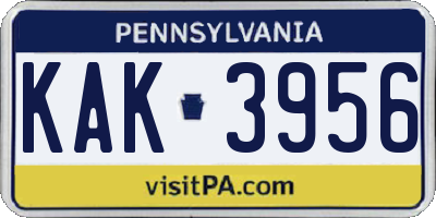 PA license plate KAK3956