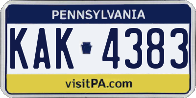 PA license plate KAK4383