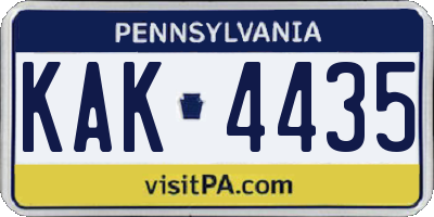 PA license plate KAK4435