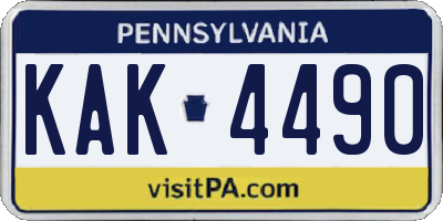 PA license plate KAK4490
