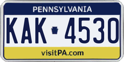PA license plate KAK4530
