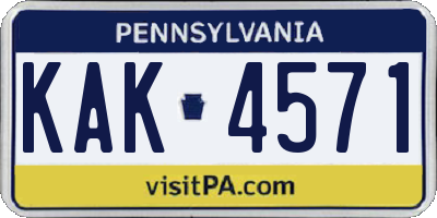 PA license plate KAK4571
