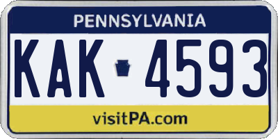 PA license plate KAK4593