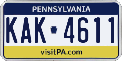 PA license plate KAK4611