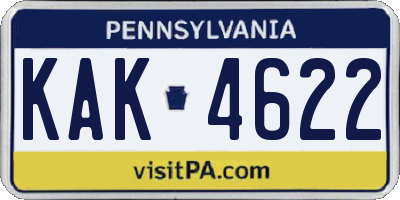 PA license plate KAK4622