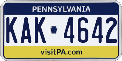 PA license plate KAK4642