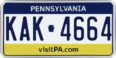 PA license plate KAK4664