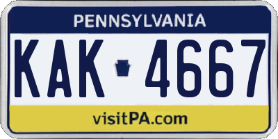 PA license plate KAK4667