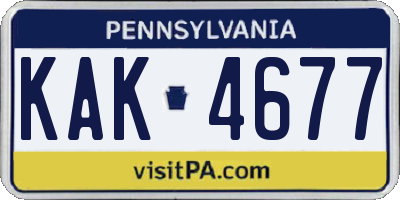 PA license plate KAK4677
