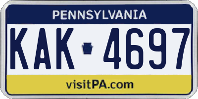 PA license plate KAK4697