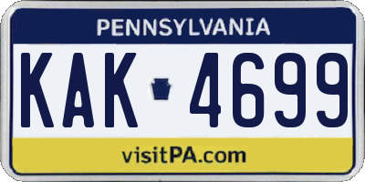PA license plate KAK4699