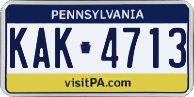 PA license plate KAK4713