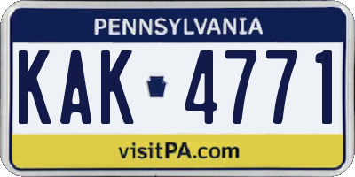 PA license plate KAK4771