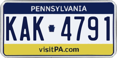 PA license plate KAK4791