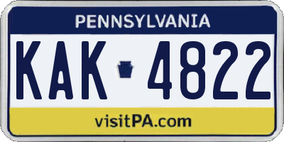 PA license plate KAK4822