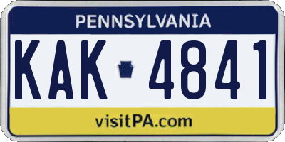 PA license plate KAK4841