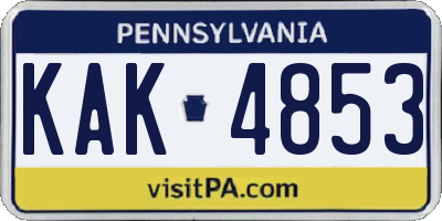 PA license plate KAK4853