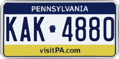 PA license plate KAK4880