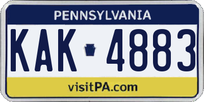 PA license plate KAK4883